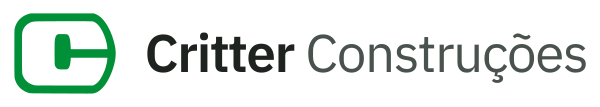 Logo horizontal da Critter Construções, versão colorido