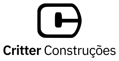 Logo vertical da Critter Construções, versão preto